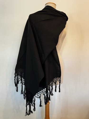 Mexican rebozo cotton black - mexican,
