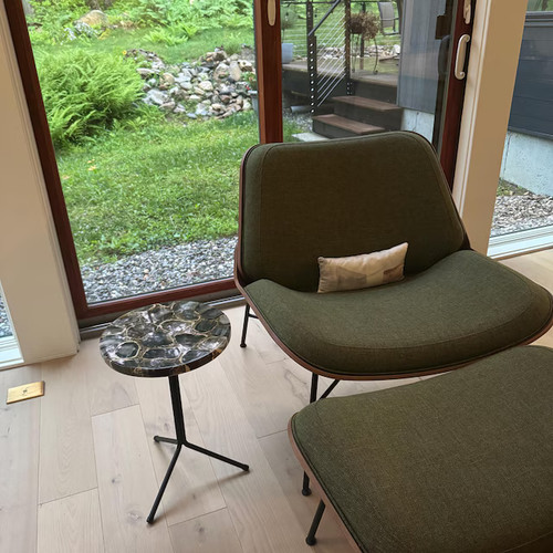 Round natural agate table - round,