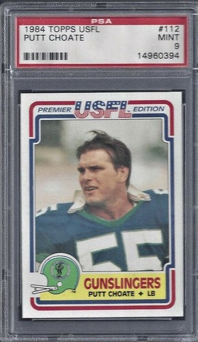 1984 topps usfl 112 putt - usfl,