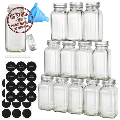 12pcs glass spice - 12pcs,