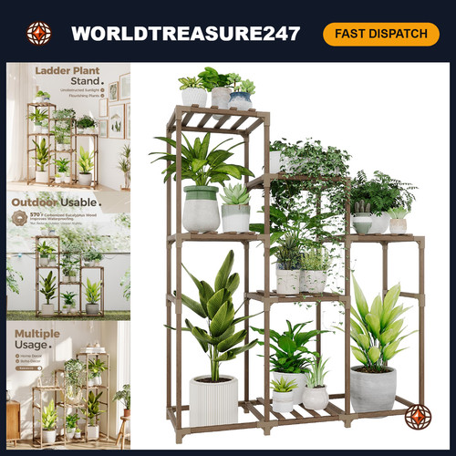 Wooden tall plant stand - stand,