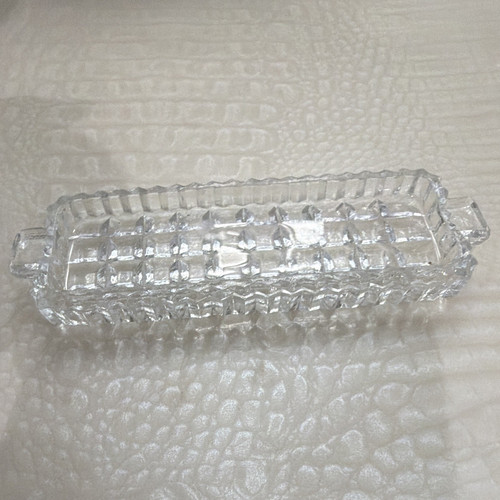 Clear pressed glass rectangle - clear,