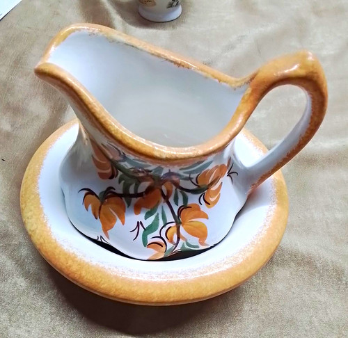 Pottery pitcher bowl cash - &,