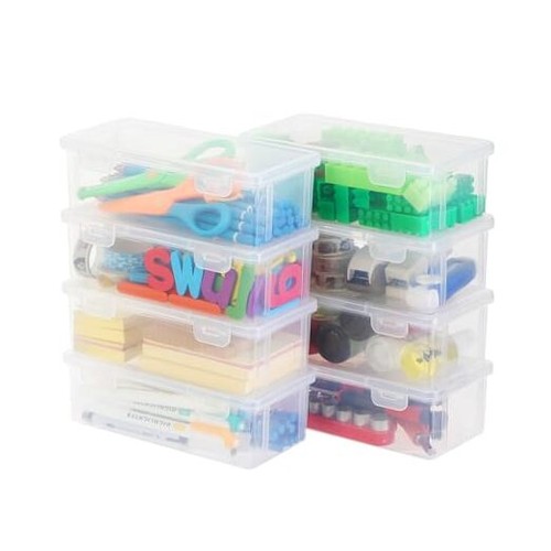 Pack clear pencil cases - 8-pack,