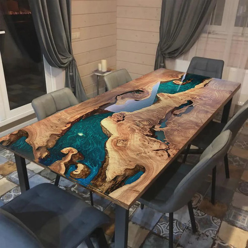 Luxury burl wood epoxy - wood, table