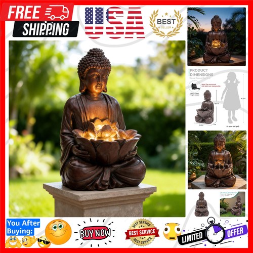 Buddha outdoor water - 18.9", h