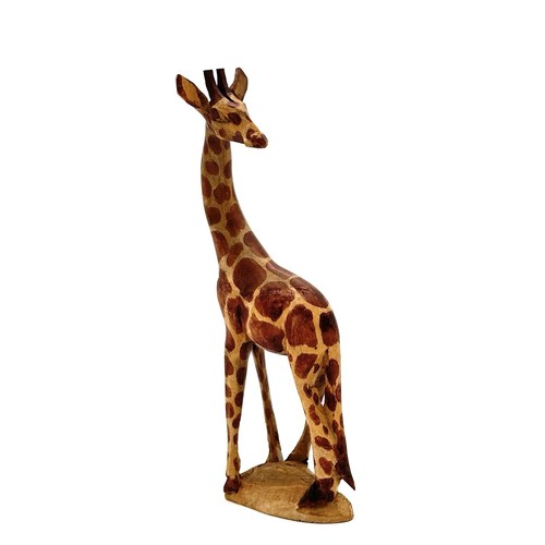 Carved wooden giraffe - carved, figurine