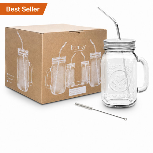Brimley mason jar mugs set - brimley,