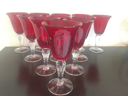Set ruby red wine - 11, or