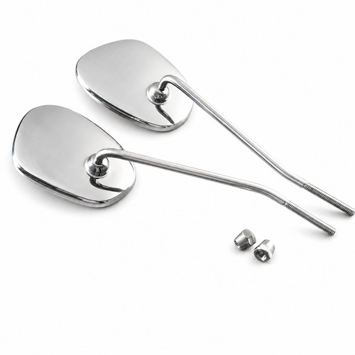 Pair steel mirrors - , headlight