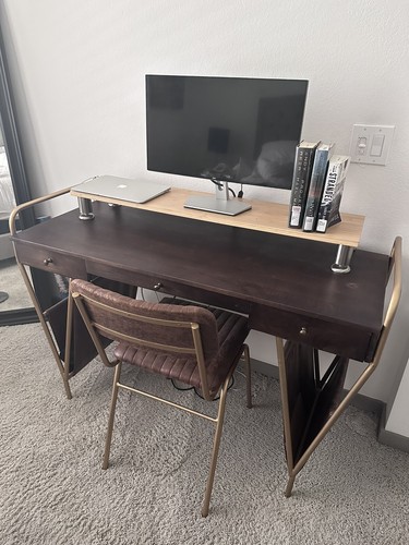 Wood office desk and - , chair