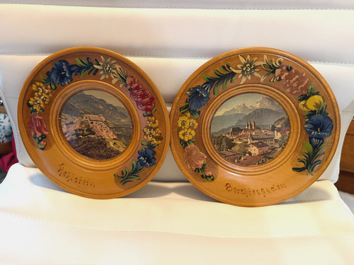 Pair vintage wooden - vintage, 7.5"