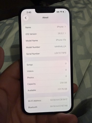 Iphone 17e 256gb att - 256gb, locked
