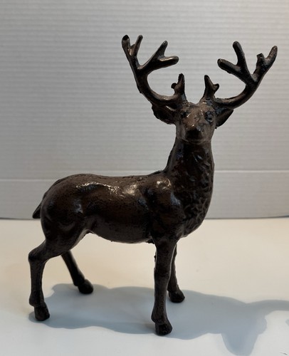 Cast iron deer statue