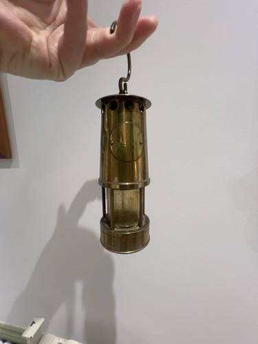 Vintage brass miner lamp - brass, |