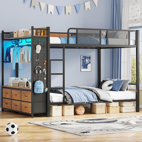 Metal bunk bed - bed, full