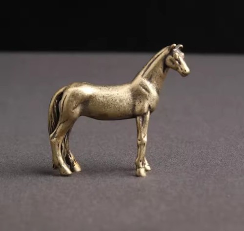 Brass horse animal statue - animal,