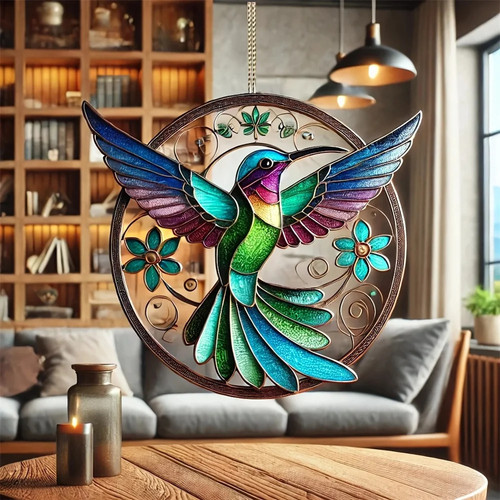 8cm acrylic hummingbird - 8cm,