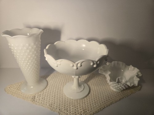 Vintage milk glass - milk,