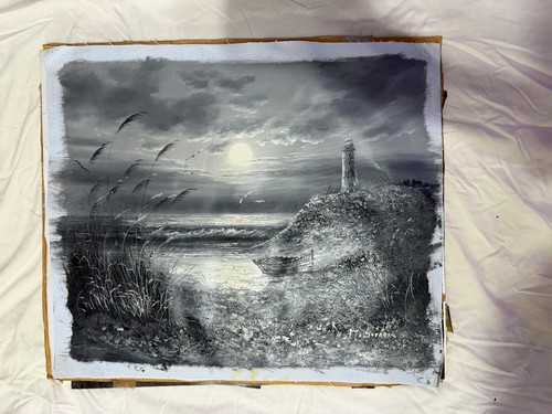 Vintage lighthouse seascape - vintage,