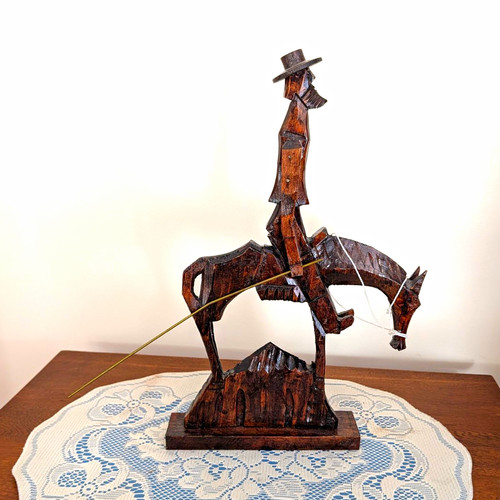 Hand carved wood cowboy - hand,