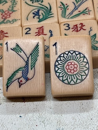 Two mah jong jongg tiles - f.i.,
