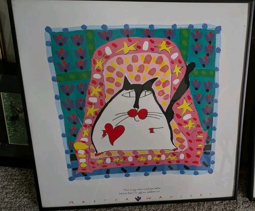 Vintage whimsical cat art - vintage,