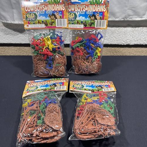 Cowboys indians plastic play - &,