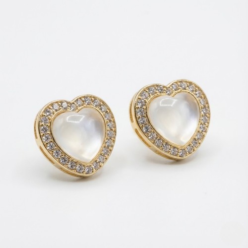Heart shape moonstone stud - shape,
