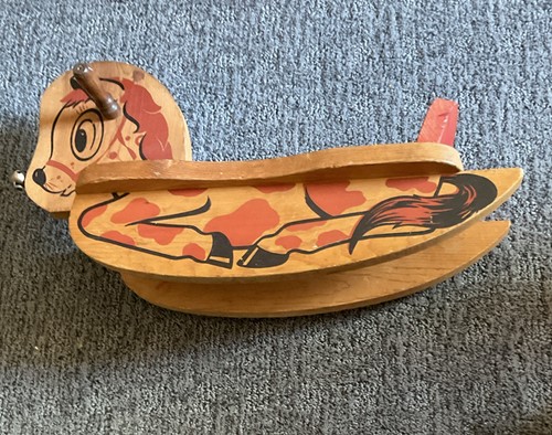 Child vintage wood rocking - vintage,