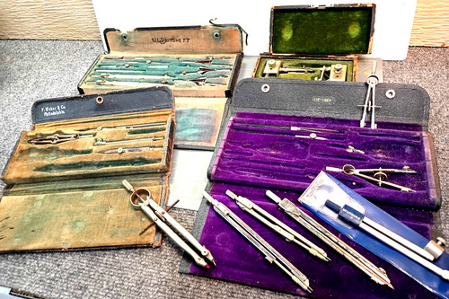 Antique drafting tool lot - drafting,