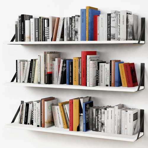 White floating book shelves - white,