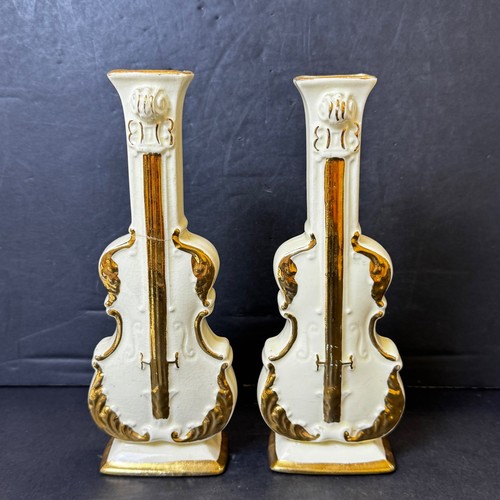 Vintage ceramic violin bud - vintage,