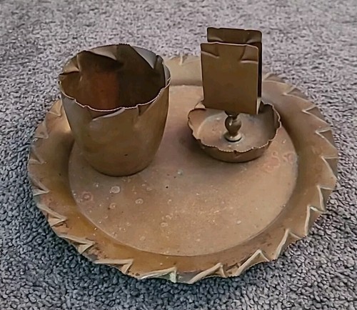 Vintage trench art plate cup - trench,
