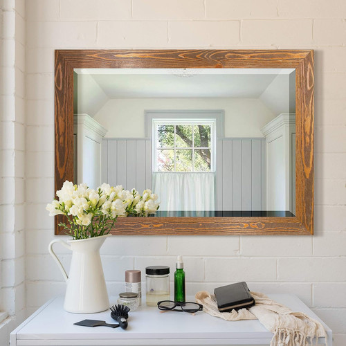Rustic maple barnwood mirror - maple,