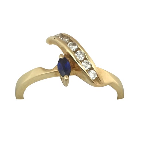 14k yellow gold - gold, marquise