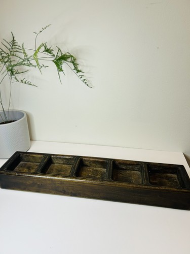 Rustic wood candle - wood, holder