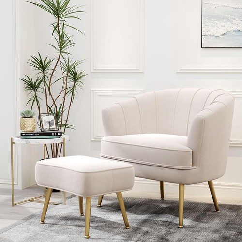 Velvet accent chair ottoman - velvet,
