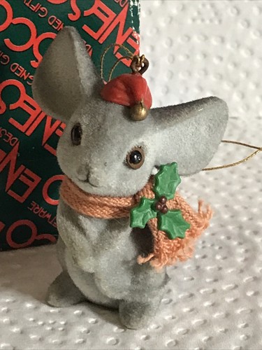 Flocked mouse vintage - flocked,