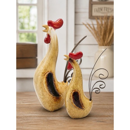 Ceramic rooster figurine - figurine, set