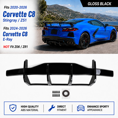 Gloss black rear bumper - black,