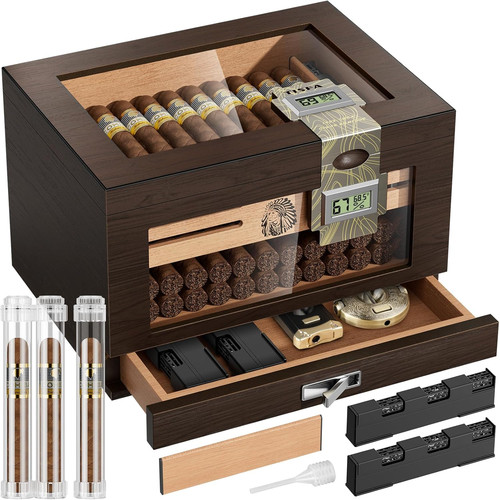 Cedar cigar humidor - humidor, box