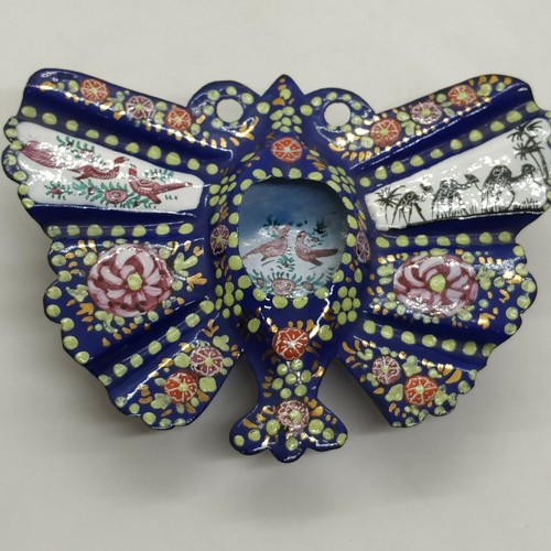 Dish hand painted enamel - painted,