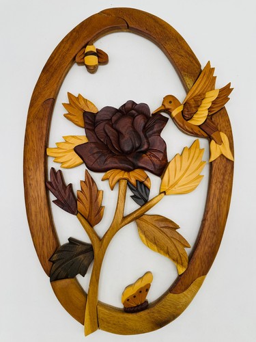 Hand crafted intarsia wood - hand,