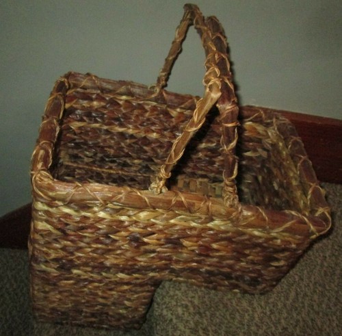 Wicker stair step basket - wicker,