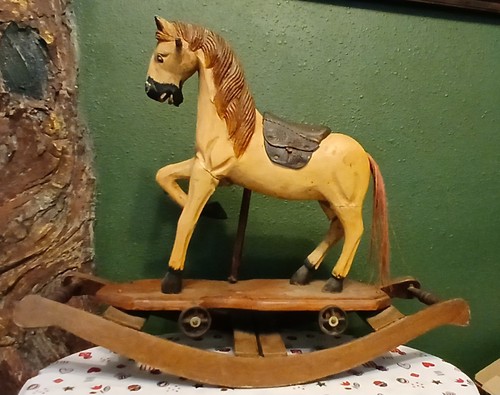 Antique wooden wheeled - wooden,