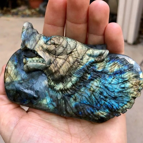 Rare carved labradorite - carved,