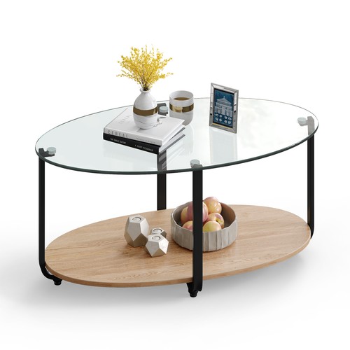 Glass top coffee table - coffee,