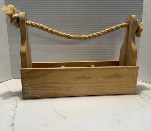 Wooden rope handle caddy - rope,
