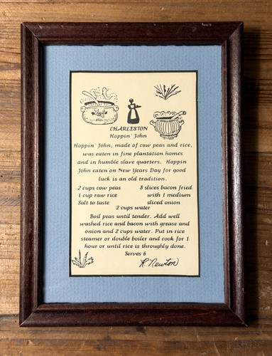 Vtg charleston recipe - vtg, framed